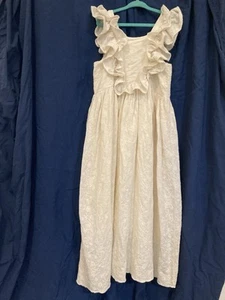 Nora Lee Girls Spring Dress White Lace Cotton Size 10 Maxi - Picture 1 of 5