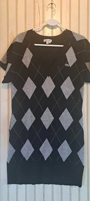 Vestido Suéter Lacoste Lana Negro Gris Lana Preppy Bolsillos Raro Encontrar 38 (6-7) Foto 1 de 4
