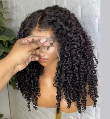 Peluca de cabello humano rizado 360 de encaje completo de 28 pulgadas 300 % de densidad Foto 1 de 4