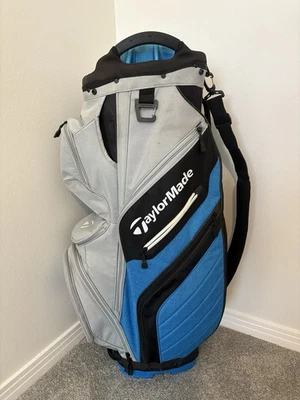 TaylorMade Cart Bag Grey Blue Golf Bag 14 Way Divider + Rain Cover/Drink Pocket - Image 1 of 4