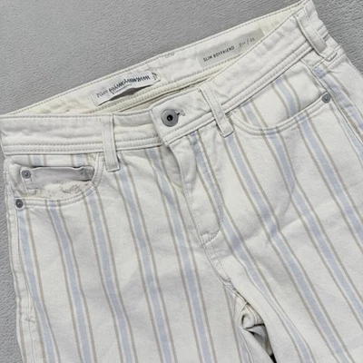 Pantalones Cortos Anthropologie Pilcro Para Mujer 25 Tiro Alto Ajustados Novio Rayas Blancos Foto 1 de 4