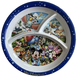 Walt Disney World Parks Souvenir Divided Plate Mickey Dumbo ~ 10" Excellent - Picture 1 of 3
