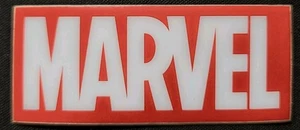 MARVEL AUFKLEBER "WEISS & ROT LOGO" 3 1/2 X 1 1/2" GLÄNZEND DICK WASSERDICHT OUTDOOR - Bild 1 von 1