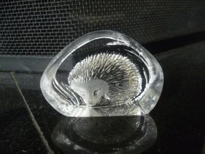 Beautiful Mats Jonasson Hedgehog Lead Crystal Sweden Art Glass Signed & Sticker - Picture 1 of 1