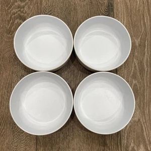 Set 4 Matte White / Neutral SALAD BOWLS 6x2” Melamine RACHEL ZOE Dwell Side NEW - Picture 1 of 9