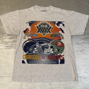 Vintage NFL 1995 San Francisco 49ers Vs Chargers Super Bowl XXIX Shirt Sz L - Picture 1 of 18
