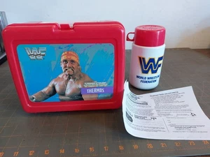 Vtg Hulk Hogan WWF Superstars TitanSports 1989 Lunch Box w Paperwork Thermos - Picture 1 of 11
