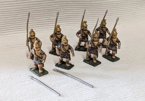 25mm Lamming. Ancients. GREEK MACEDONIAN HOPLITE x8. Painted Metal Figs - Picture 1 of 5
