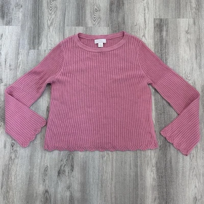 Suéter Rachel Parcell Manga Campana Mujer’s M Lino Algodón Barbie Vaquera Costera Foto 1 de 4