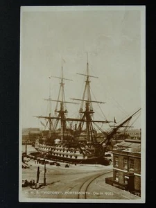 Hampshire Naval HMS VICTORY Lord Nelson's Flagship - Old RP Postcard - Picture 1 of 2