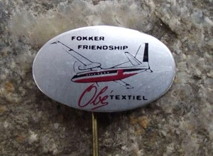 Vintage Fokker Freundschaft Flugzeug Passagiertransport Flugzeug Luftfahrt Pin Anstecker - Bild 1 von 2