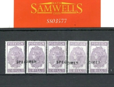 GB QV Revenue Stamps Group{5} SPECIMEN Foreign Bill Lilac (1871) Mint MNH SS3577 - Image 1 of 4