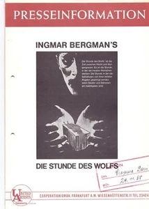 Die Stunde des Wolfes - Ingmar Bergman - Max von Sydow - Presseheft - Picture 1 of 1