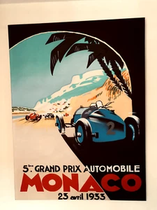 massive monaco racing car pic, art deco, oil on canvas - Picture 1 of 4