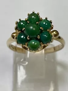 Stunning 9 Carat Yellow Gold TURQUOISE CLUSTER Ring - Picture 1 of 6