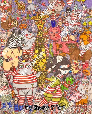 Where's Wally / Waldo/ Willy: Hilarious, naughty, Dick & weed infused Artwork - Image 1 of 4
