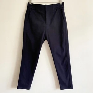Sally Phillips Sz 10 Navy Blue Tapered Pants Slight Drop Crotch Elastic Waist - Bild 1 von 12