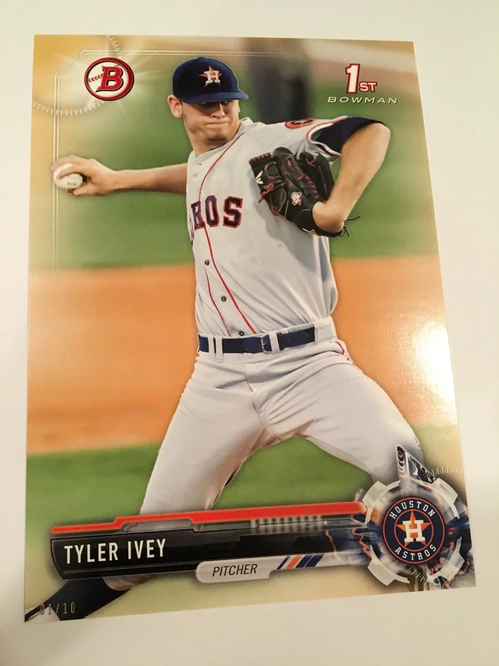 2017 Bowman Draft Jumbo 5x7 Tyler Ivey Astros BD106 #'d 03/10 Gold - Image 1 of 1