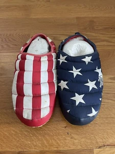 The North Face USA Flag Slippers Sz 11 100 % Authentic - Picture 1 of 7