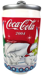 Coca-Cola Vintage 2004 Can Cookie Jar Polar Bear Winter Christmas Scene - Picture 1 of 9