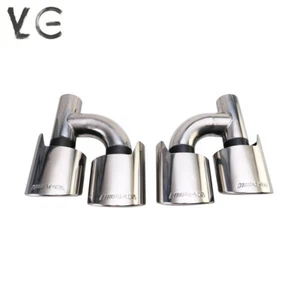 C63 Exhaust Tips AMG For C250 C300 C350 Mercedes W204 W211 C-Class Sliver black - Picture 1 of 6