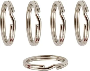 Easy Open dog cat pet ID disk tag spring steel link hoop split ring connector - Picture 1 of 20