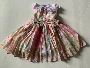 Blueberi Boulevard Baby Girls 3/6 mos Layered Floral Chiffon Dress Cottage Core - Picture 1 of 9