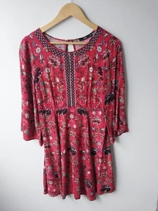 SPORTSGIRL Womens Size 10 Multicoloured Floral Fit & Flare Dress 3/4 Sleeve EUC - Picture 1 of 19