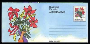 Barbados - AEROGRAMMA - INTERO POSTALE - Fiori, barche, mare. Designed by SG5174 - Imagen 1 de 1