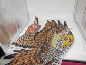 H4 Silk/Bamboo Chinese Kite Eagle Bird Vintage Original Brown 50" wingspan - Picture 1 of 8