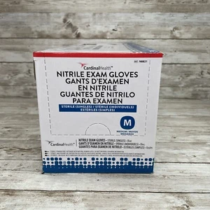 Cardinal Health Nitrile Exam Gloves Sterile 50 Single Packs Size: MED, Exp 10/25 - Picture 1 of 6