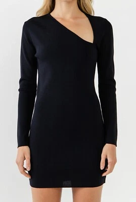 Mini Vestido Endless Rose Negro Manga Larga Ajustado Foto 1 de 4