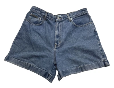Vintage Calvin Klein “Basic Cuff Shorts” Women 14 Stone Wash 90s High Rise 32x4" - Image 1 of 4