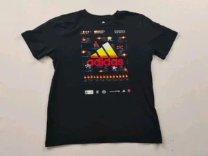 Adidas Boys Size Medium (10/12) Retro Gamer Black T Shirt Graphic Design - Picture 1 of 5