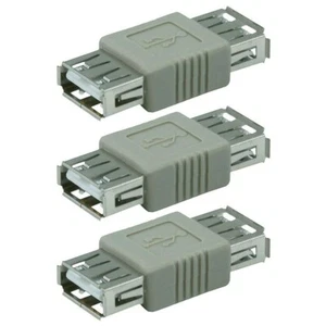 3 Pcs USB 2.0 Type A Female to Female USB2.0 F/F Coupler Coupling Joiner Adapter - Picture 1 of 2
