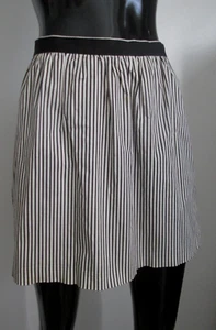 Club Monaco Size 4 Full Striped Cotton Spandex Exposed Back Zipper Lined Skirt - Picture 1 of 7