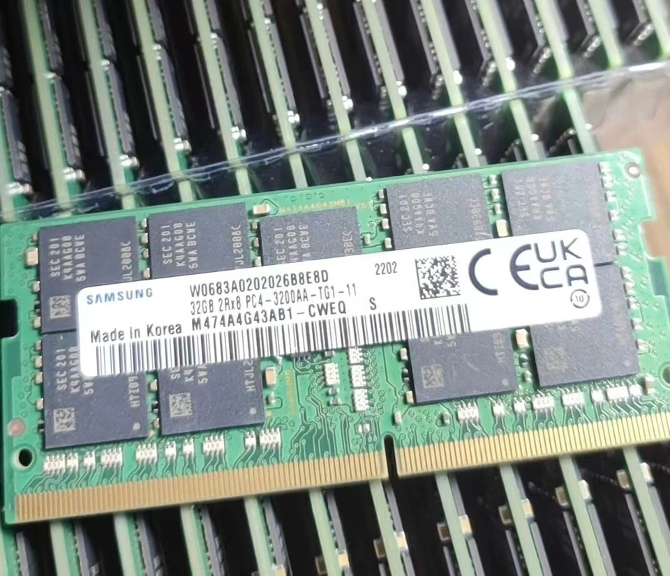 Samsung 32GB DDR4 3200 Laptop ECC SODIMM RAM PC4-25600 M474A4G43AB1-CWEQ 260pin - Image 1 of 1