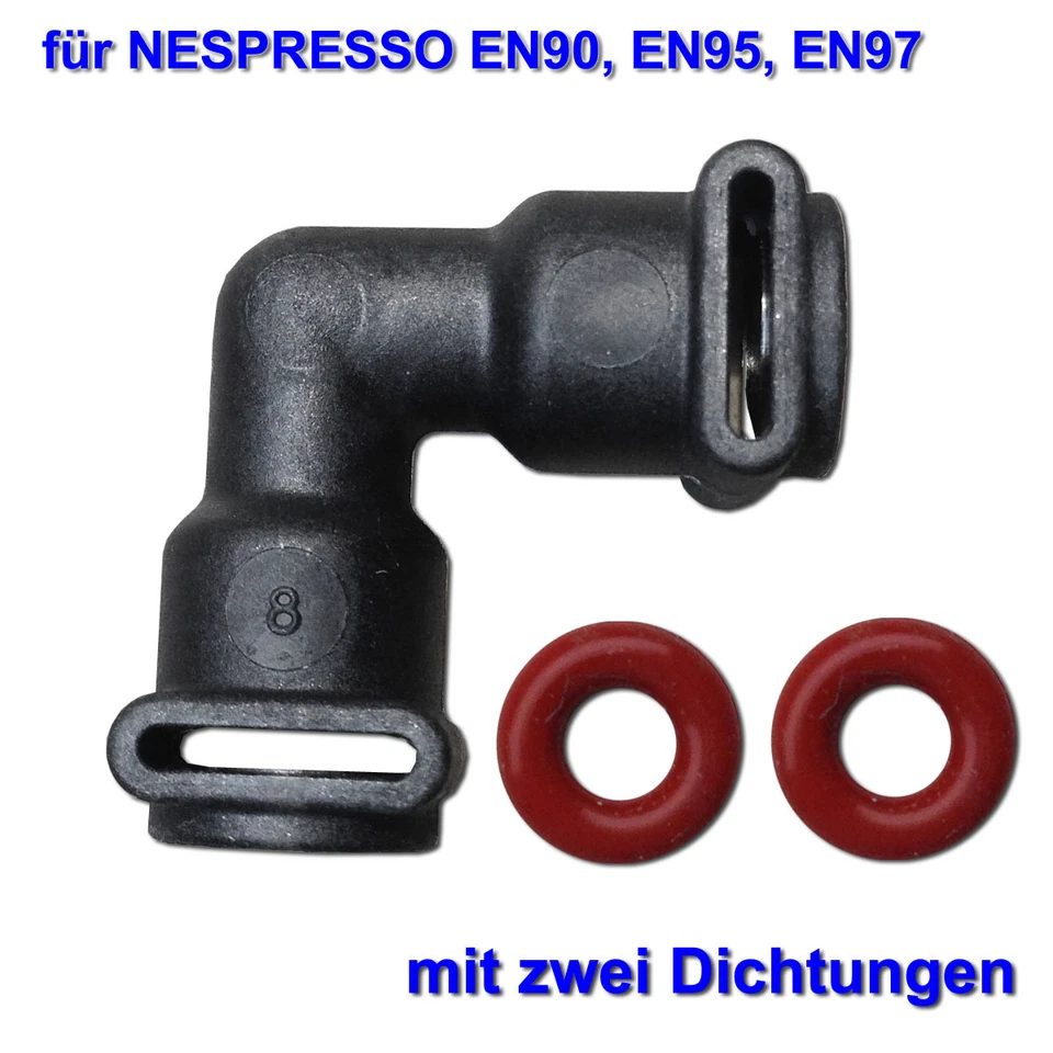 MARKENLOS DeLonghi Raccord 90° con 2 juntas para cafetera NESPRESSO EN90,EN95,EN97