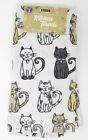Kitchen Towels Set Of 2 dish hand Cats gray gold beige on white velour