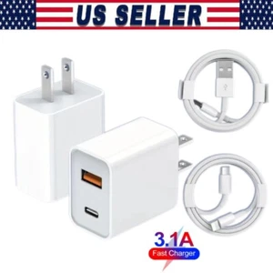 For iPhone 14 13 12 11 X20W Fast Charger Block USB Type C Wall Lot Power Adapter - Picture 1 of 17