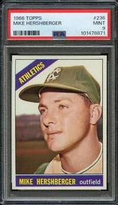 1966 Topps #236 Mike Hershberger PSA 9 Athletics *INVAJ3178 - Picture 1 of 2
