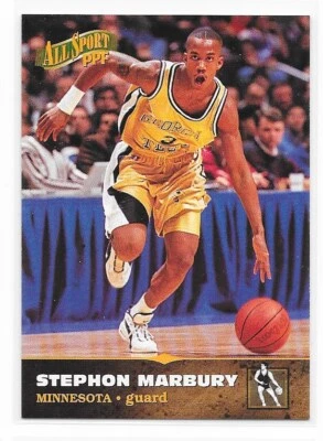 1996 Score Board All Sport PPF STEPHON MARBURY Rookie RC #9 Minn Timberwolves - Image 1 of 2