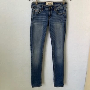 Hollister Faded Distressed Mid-Rise Skinny Jeans, Size 1 Juniors - Picture 1 of 11