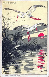 Storks The Search Postcard 3.5"x5.5" Posted 1907 Jackson TN - Picture 1 of 2