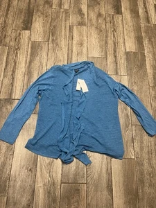 Eileen Fisher blaue kurzförmige Strickjacke vorne offen Größe 1X – UVP 238 $ - Bild 1 von 9