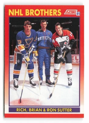 1991-92 Score Canadian Bilingual #268 Rich Sutter / Brian Sutter / Ron Sutter - Image 1 of 2