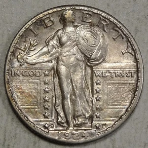 1924-S Standing Liberty Quarter, Almost Uncirculated    1027-02 - Picture 1 of 3