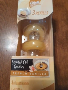 3 Pack Glade Discontinued Scented Oil Candles French Vanilla Nos - Picture 1 of 9