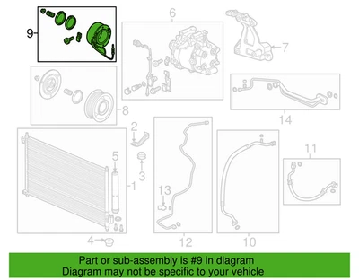 Honda 38924-R1A-A01 A/C Clutch Coil 13-15 Acura ILX 2.0 New Genuine - Image 1 of 2