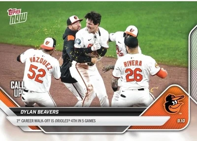 2025 Topps Now MLB #688 Dylan Beavers Baltimore Orioles CALL-UP  SP RC - Image 1 of 2